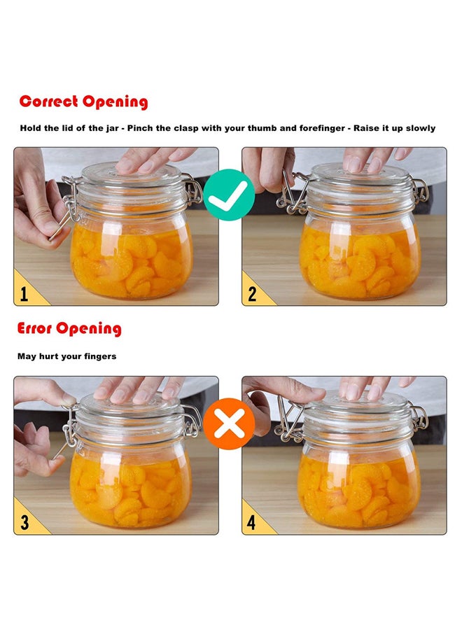 AKDC Glass Storage Jars With Lids 500Ml Food Canisters Set Of 3 - Image 5