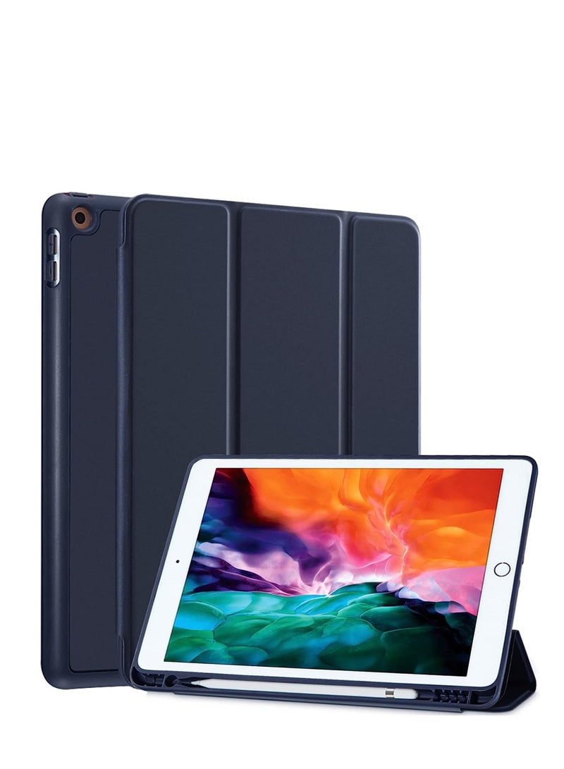 جينيكست جراب واقٍ رفيع وناعم من السيليكون بحامل ثلاثي الطي لهاتف Apple iPad 5th / 6th Generation 9.7 بوصة 2018/2017 - Image 1