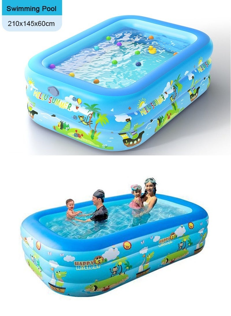 VUCATIN 210x145x60CM Swimming Pool Children's Large Home Inflatable Pool Baby Outdoor Playground Pool Ocean Ball Pool - Image 1