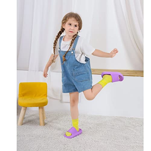 KOUECI Kids Cloud Slides Girls Shower Slippers Slip on Slide Sandals Nonslip Summer Beach Pool ShoesPurple11 Little Kids - Image 3