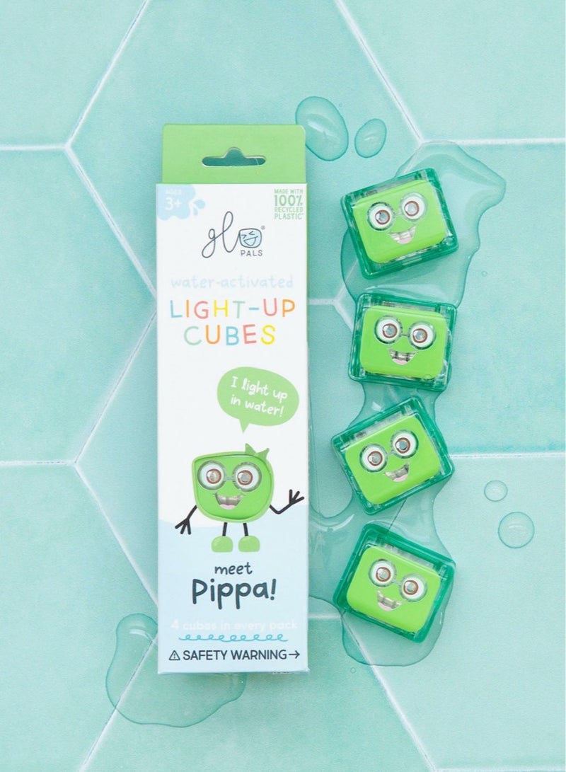 Glo Pals Bath Toys Water-Activated Light-Up Cubes - Sensory Toys for Girls & Boys  (Pack of 4) - Image 2