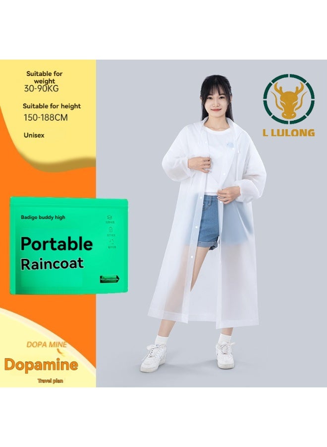L LULONG Disposable TPE Waterproof Raincoat for Adults Lightweight Foldable Thick Long Raincoat for Travel Commuting Cycling - Image 1