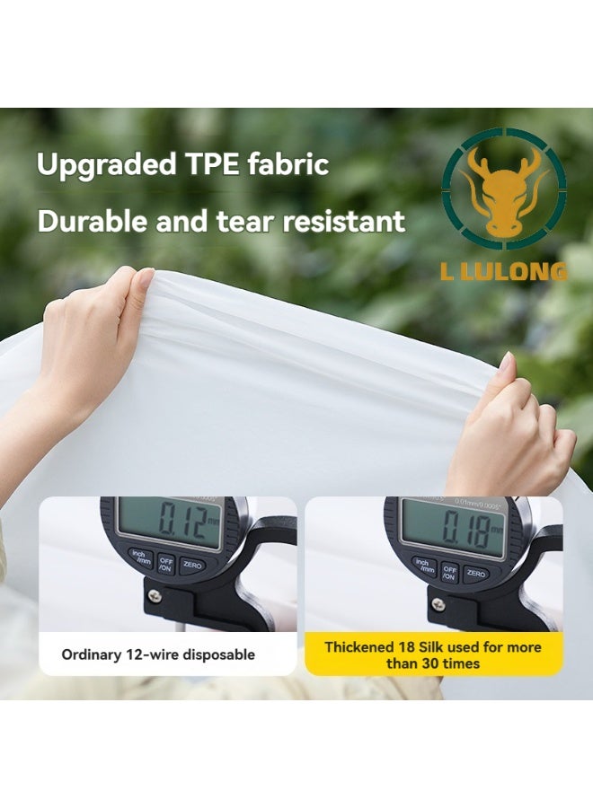 L LULONG Disposable TPE Waterproof Raincoat for Adults Lightweight Foldable Thick Long Raincoat for Travel Commuting Cycling - Image 2