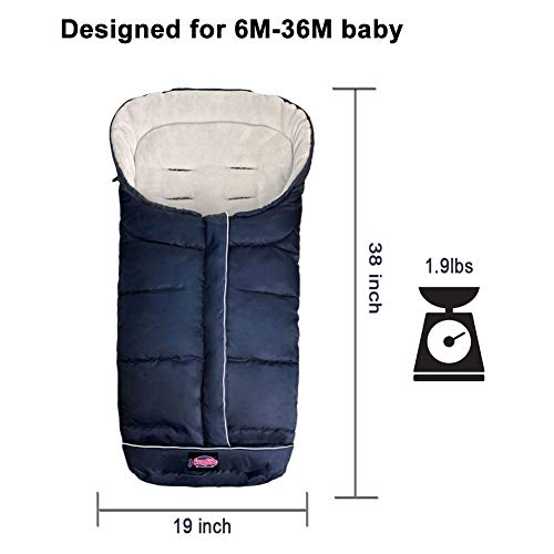 FUNLIFE Anti-Kick Winter Waterproof Extendable Baby Bunting Bag Adaptable for Most Strollers Travel Gear Toddler Universal Stroller Footmuff 6-36Months Baby - Image 2