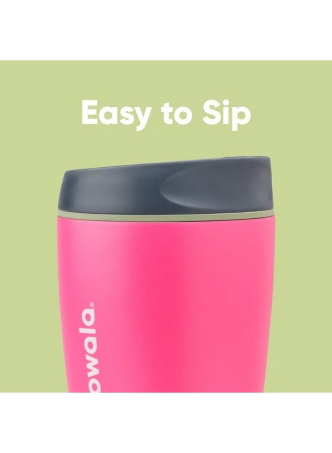 Owala Owala SmoothSip Insulated Stainless Steel Coffee Tumbler, Reusable Iced Coffee Cup, Hot Coffee Travel Mug, BPA Free, Perfect for Cappuccino, 10 oz, Pink (Watermelon Breeze)  - Image 1