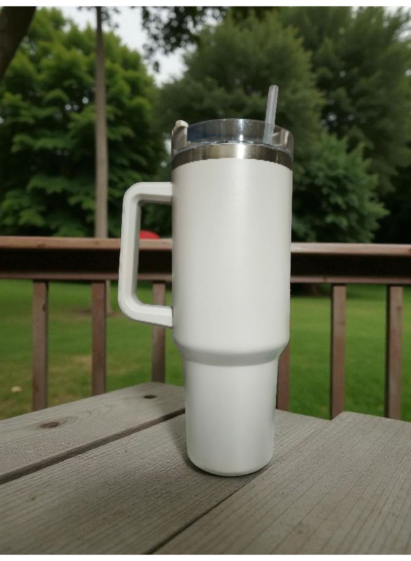 SM Stainless Steel Insulated Tumbler with Lid and Straw for Water, Iced Tea or Coffee, Smoothie and More,1200ml Grey - Image 2