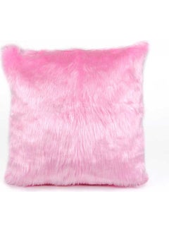 Cango Home Plush Throw Pillow Cover - Pink  - Image 1