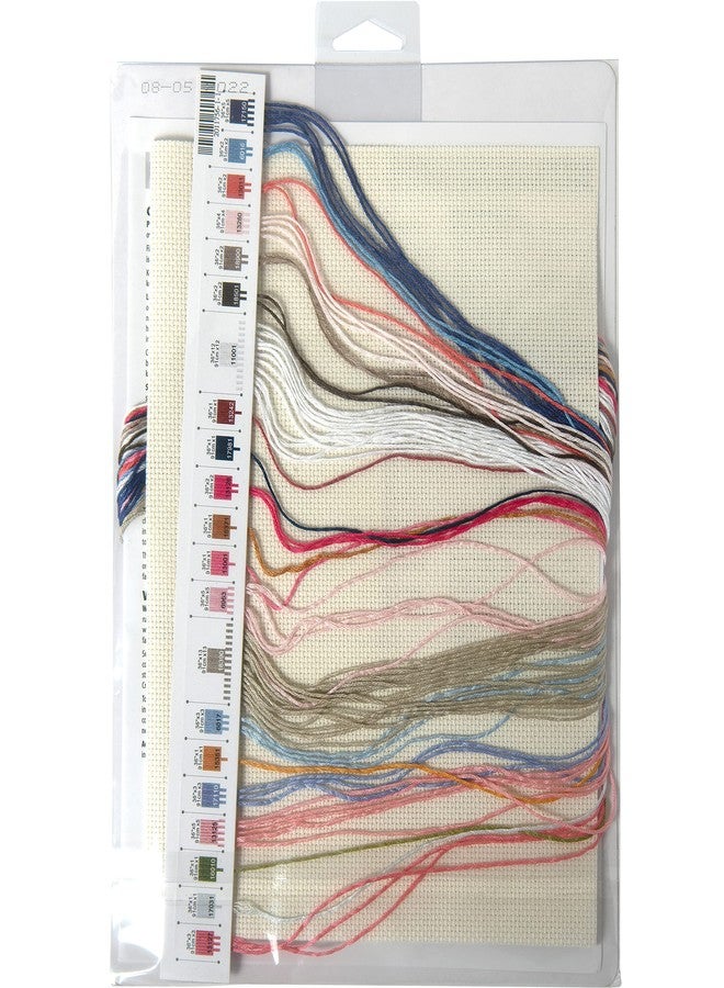 Dimensions 70-35414 Rose Tea Counted Cross Stitch Kit for Beginners, 8" x 10", 14 Cnt. Ivory Aida, 4pcs - Image 2