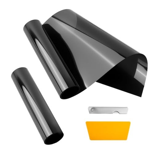 VKQTS 2PCS 5906X591 Inch Car Window Tint Film Kit 5 VLTAntiGlare Car Front Windshield Tint Strip with Knife ScraperCuttable Automotive Window Tints Kit Cars Accessories - Image 1