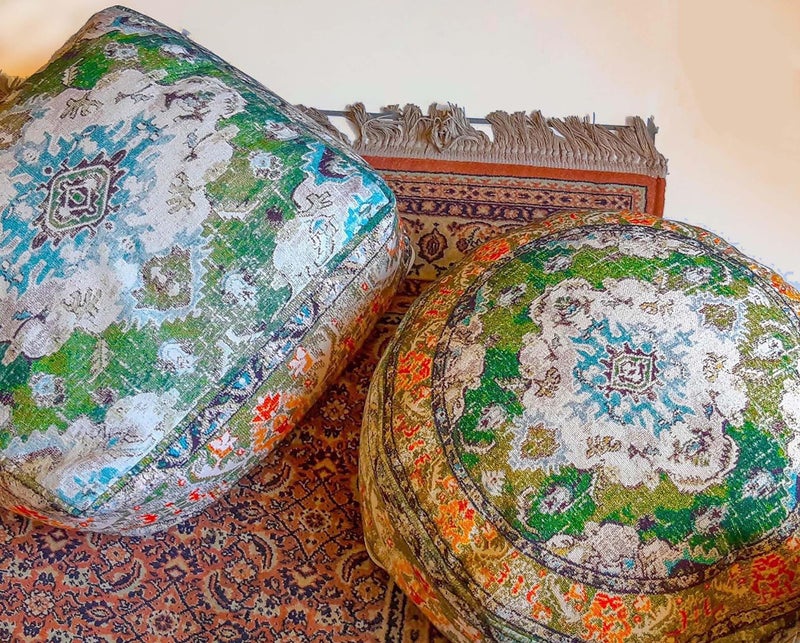 Mandala Life ART Mandala Life ART Moroccan Pouf Ottoman Cover Green Square Meditation Pillow Case Boho Room D?cor Moroccan Seating Area Perfect for Living Room  Bedroom  Nursary or Children Room Cotton 24x8 Unstuffed  - Image 5