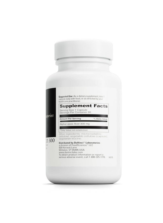Davinci Labs Alpha Lipoic Acid 300 Dietary Supplement To Support Metabolism And Healthy Collagen Levels With 300 Mg Alpha Lipoic Acid Per Capsule Gluten Free 60 Vegetarian Capsules  - Image 3