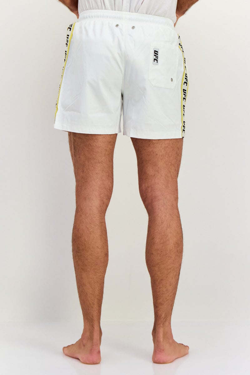 Ufc Men Brand Logo Board Shorts, White Combo - Image 4