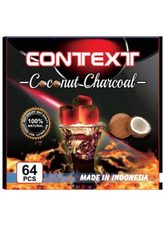 Coconut Charcoal - Context Natural Coconut Coal Cubes - Incense Burner Cube Briquettes - 64 Count & 1 KG - Premium Quality 26mm