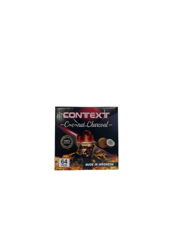 CONTEXT - Coconut Charcoal - Context Natural Coconut Coal Cubes - Incense Burner Cube Briquettes - 64 Count & 1 KG - Premium Quality 26mm - Image 1