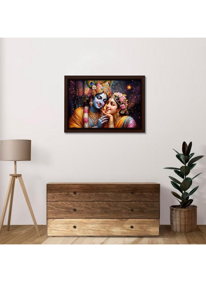 Masstone Radhe Krishna Wall Painting with UV Textured Effect Framed HD, 50x35 cm Wall Hanging Photos Home Décor Wall Art For Living Room, Bedroom, Drawing room - Image 4