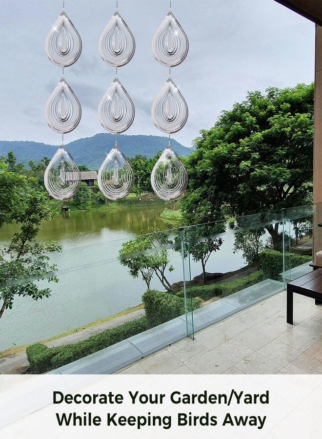 Nixroork Highly Reflective 3D Bird Scare Discs -Water Droplets Wind Spinners Outdoor Deterrents to Keep Birds Away, Sparkly Bird Reflectors for Garden, Patio & House Protection Against Woodpeckers, Pigeons - Image 3