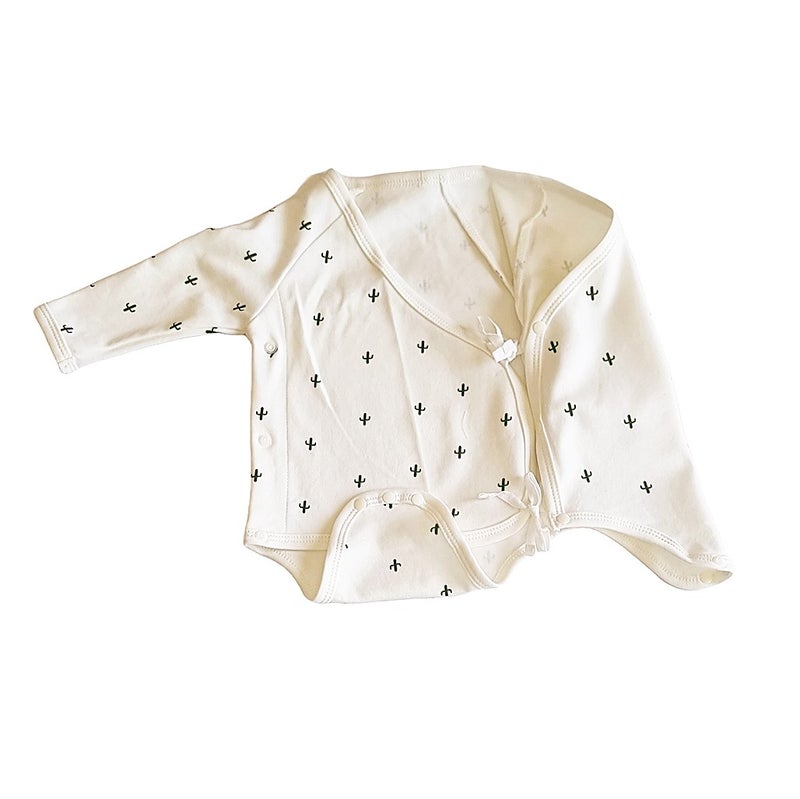 Real Tickle Tickle Tickle Tickle Desert Spiky Organic FullSleeve Kimono Bodysuit 3-6 Months - Image 2