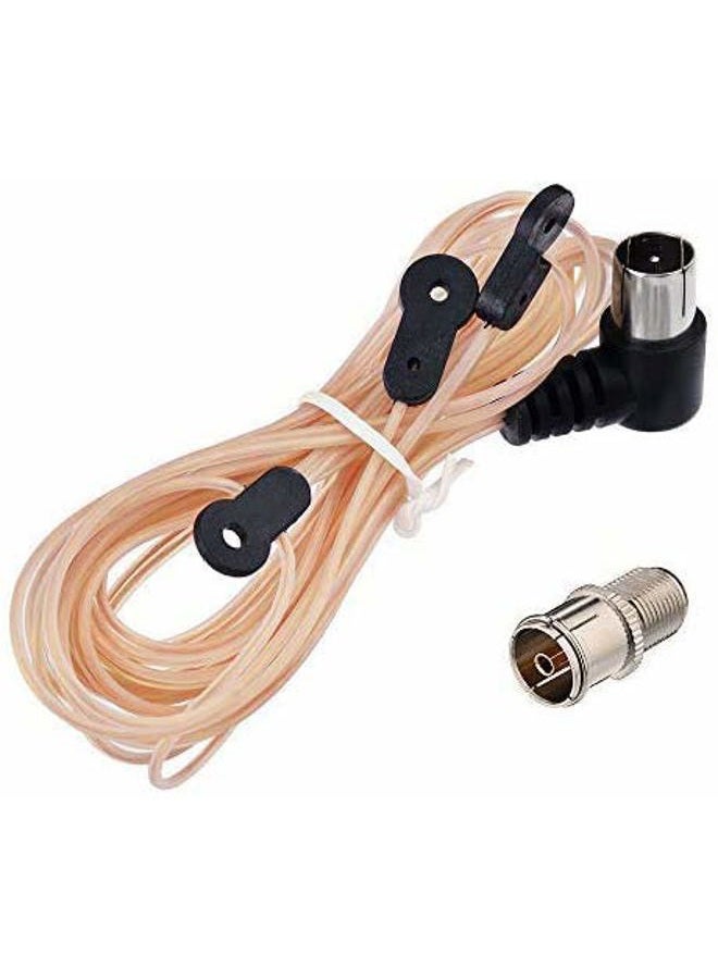 Superbat FM Antenna Dipole Antenna Indoor 75 Ohm with F Type Male Connector for Yamaha JVC Sony Bose Natural Sound Stereo Receiver - Image 1