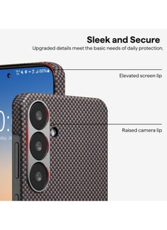 PITAKA pitaka for S25 Case, 6.2 Inch, Compatible with MagSafe, Slim & Light Samsung Galaxy S25 Case, 1500D Aramid Fiber Made [MagEZ Case 4 - Sunset]  - Image 3