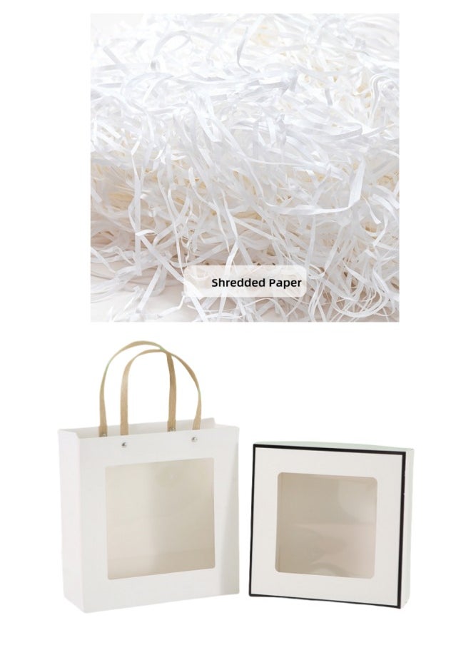 Generic 23x23x8cm White Gift Box And Paper Bags Clear Window Portable Candy Chocolate Dates Packaging Set For Holiday Party  - Image 5