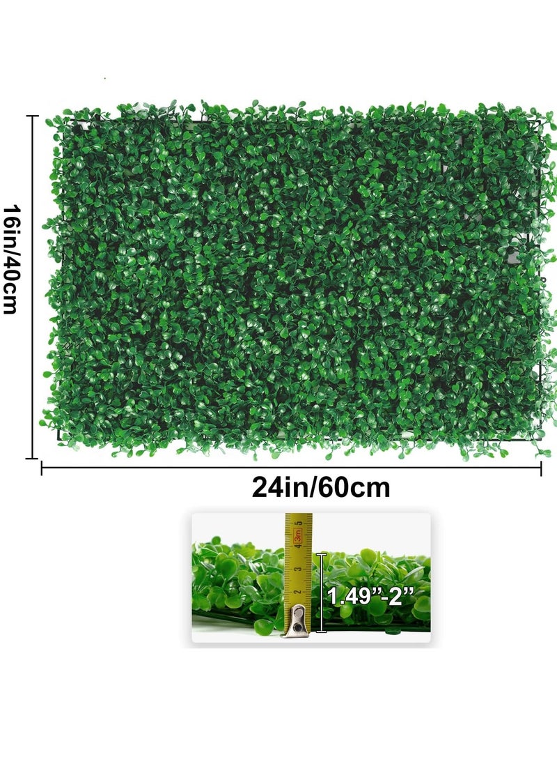 HOME TASTE TOMSUN Artificial Grass Wall Panels - 12-Piece Set with Eucalyptus Leaves Faux Hedges Plastic Green Wall Artificial Plants Wall Decor  - Image 2
