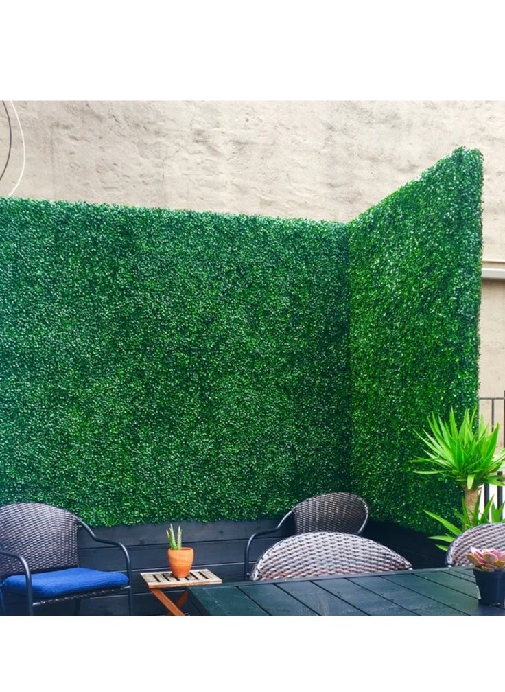 HOME TASTE TOMSUN Artificial Grass Wall Panels - 12-Piece Set with Eucalyptus Leaves Faux Hedges Plastic Green Wall Artificial Plants Wall Decor  - Image 3