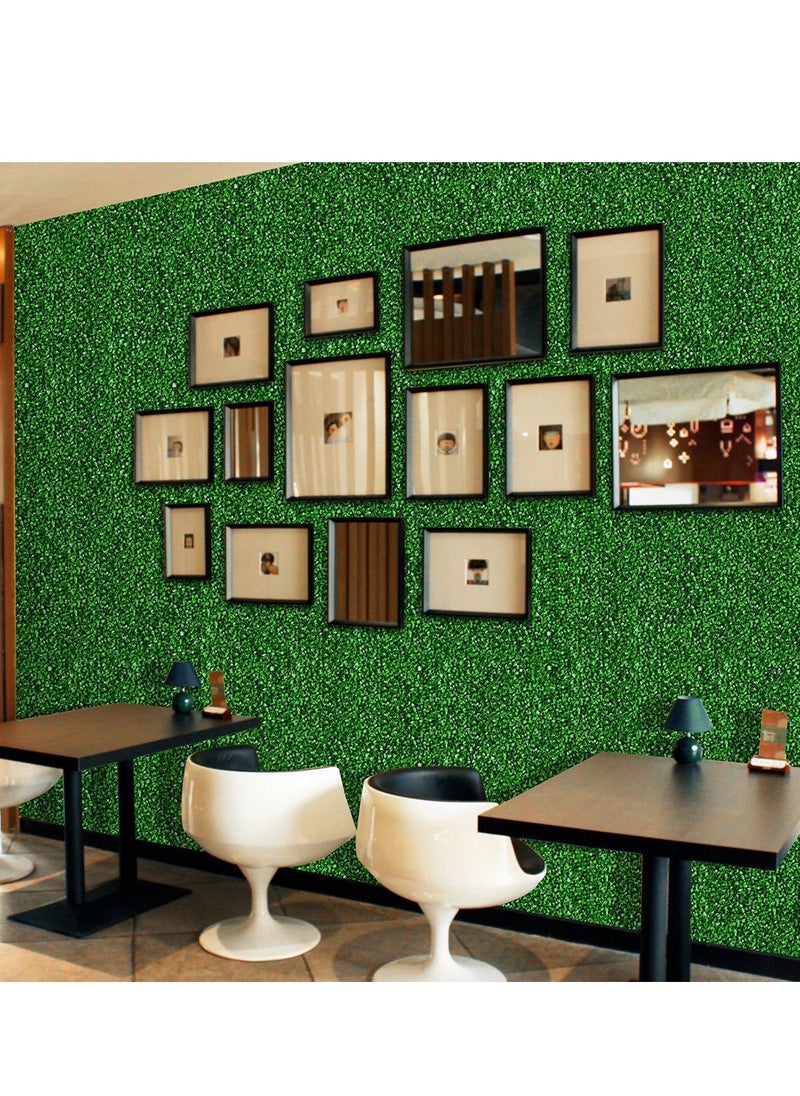 HOME TASTE TOMSUN Artificial Grass Wall Panels - 12-Piece Set with Eucalyptus Leaves Faux Hedges Plastic Green Wall Artificial Plants Wall Decor  - Image 5