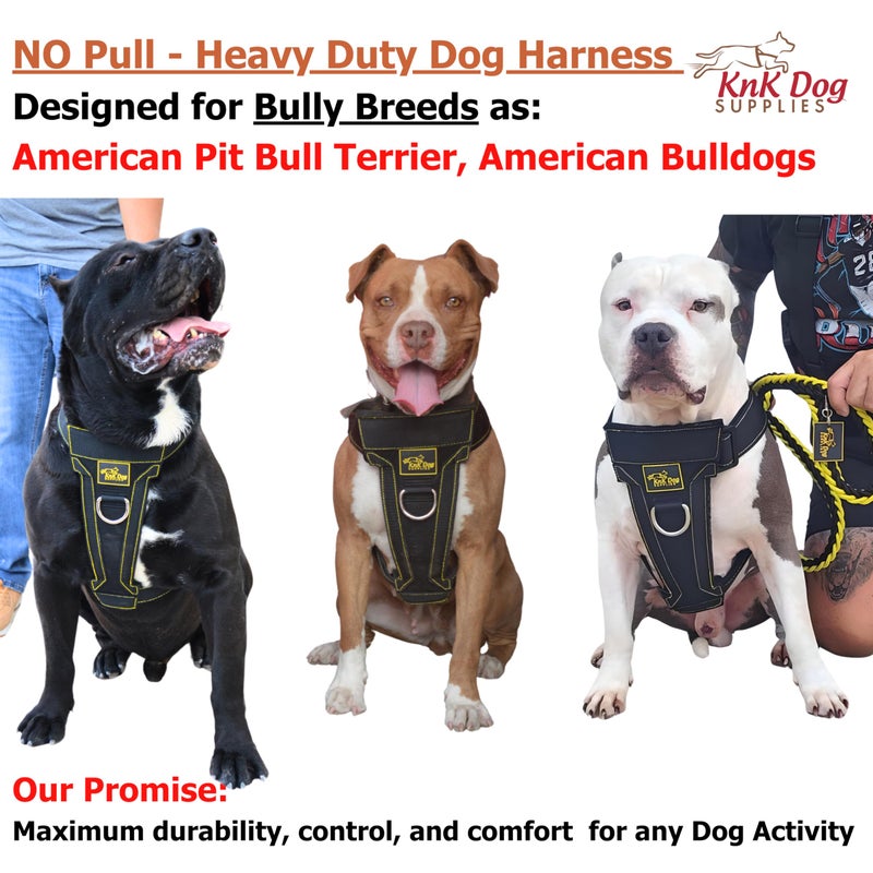 KNK | Heavy Duty Dog Harness for Pitbulls, Bullies and Large Breeds - No Pull, Ultra Durable, Soft Padded Chest, Metal Leash Attachment - Image 4