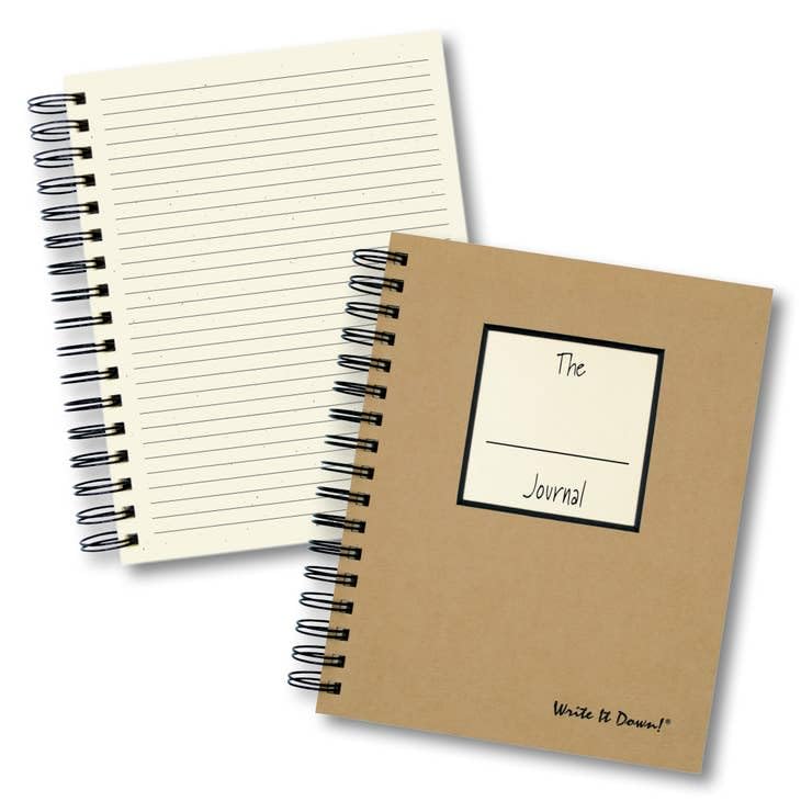Write it Down series by Journals Unlimited, Guided Journal, Blank Lined Journal, Full-size 7.5"x 9", Kraft Hard Cover, Made in USA - Image 1