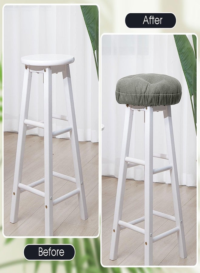 Marsui 4 Pieces Soft Stool Covers Round Bar Stool Cushions with Elastic Band Padded Bar Stool Seat Covers Nonslip Round Seat Cushions for Chairs Stool Slipcovers (Dark Gray,12 Inch) - Image 5