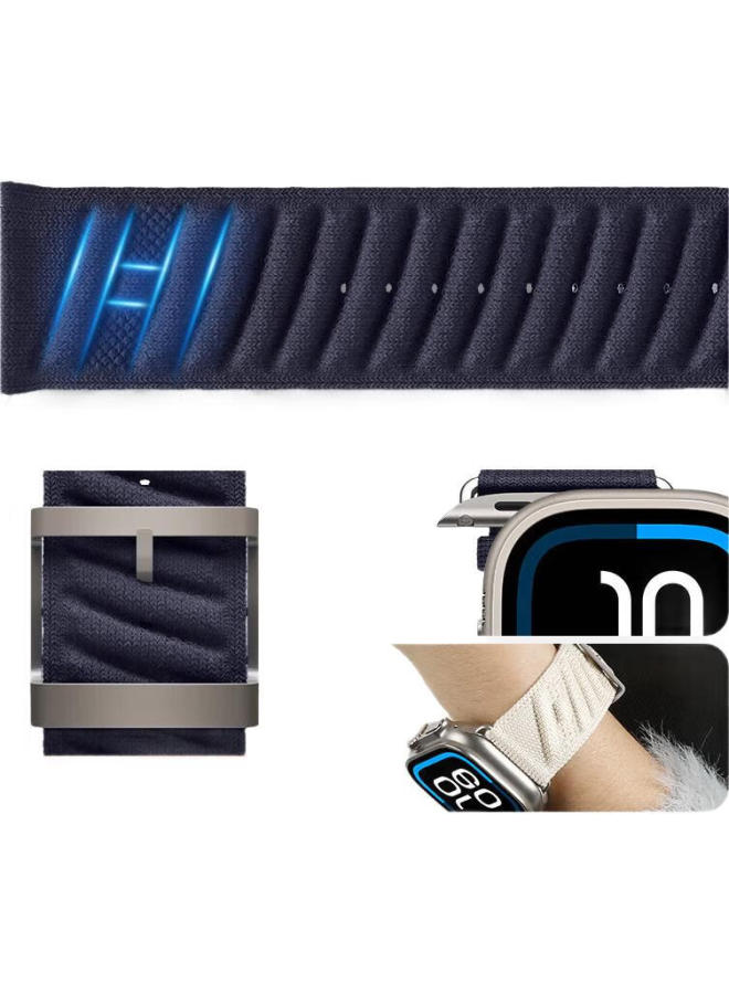 BHO Apple Watch Band Compatible With Apple Iwatch S10/Se/Ultra2, Hermes Style En Mer Band For S9/8/7, Nylon Braided Ocean Watch Band - Image 2