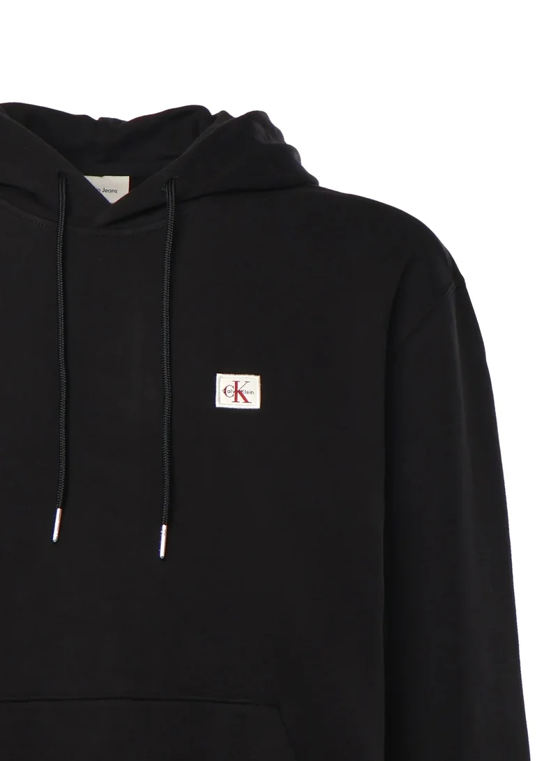 Calvin Klein Jeans Black Woven Label Terry Hoody for Men | Best Price UAE