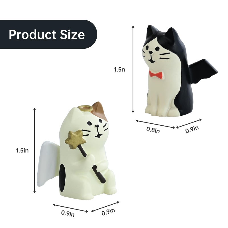 RAQWI 2Pcs Cute Mini Cat Figurine for Office, Home Decoration for Cat Lovers - Image 2