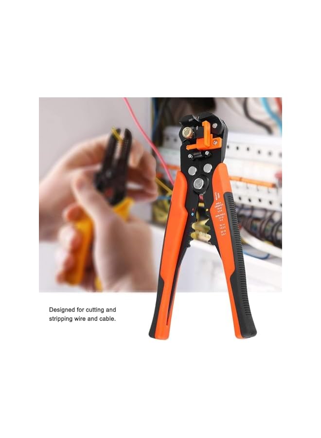 promass Multifunctional Cable Wire Stripper Cutter - Cable Cutters, Professional Electrical Wire Stripping Tool, Self-adjusting 8" Automatic Wire Stripper for Electrical Cable Cutting (Orange) - Image 5