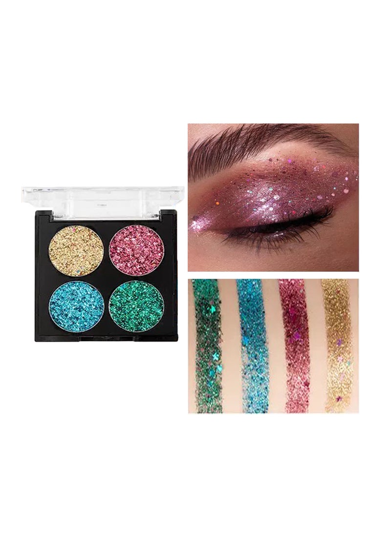 Handaiyan 4 Color Glitter Eye Shadow Palette  - Image 1