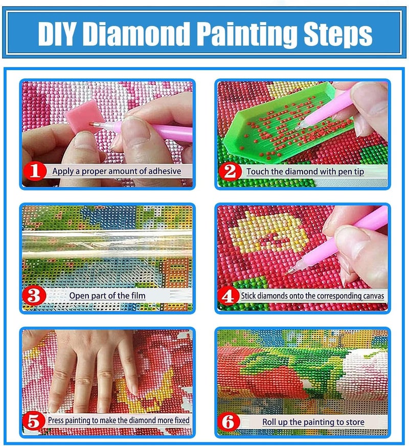 Fotasmua Hummingbird Diamond Art Kits for Adults,DIY 5D Diamond Painting Kits for Beginners,Round Full Drill Diamond Dots Paintings Picture Gem Art Craft for Home Wall Art Decor Gifts 12x16inch - Image 4
