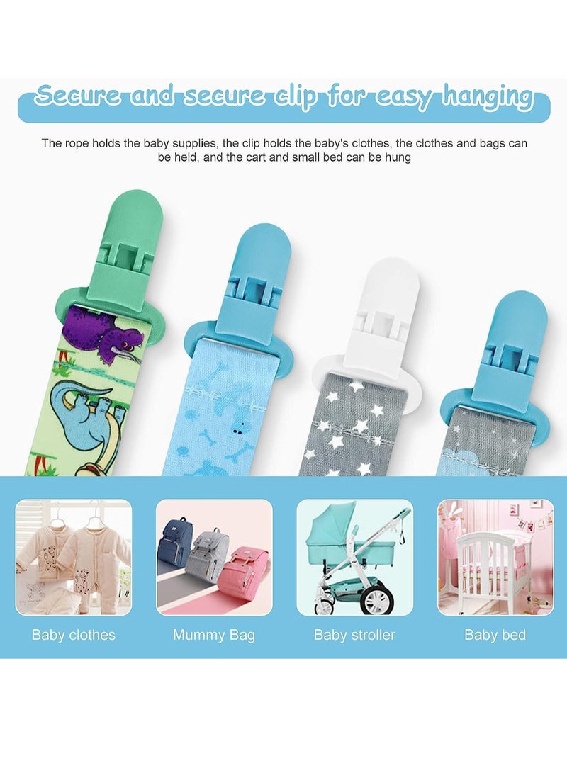 4 Pieces Baby Fake Strap Clip, Pacifier Clip, Pacifier Clip with 4 Silicone Adapters, Pacifier Chain Clip for Everyone, Pacifier, Teething Toys, Baby Essentials - Image 5