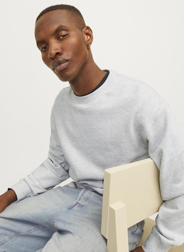 جاك اند جونز بلوزة قطنية كاجوال بياقة دائرية - Image 3