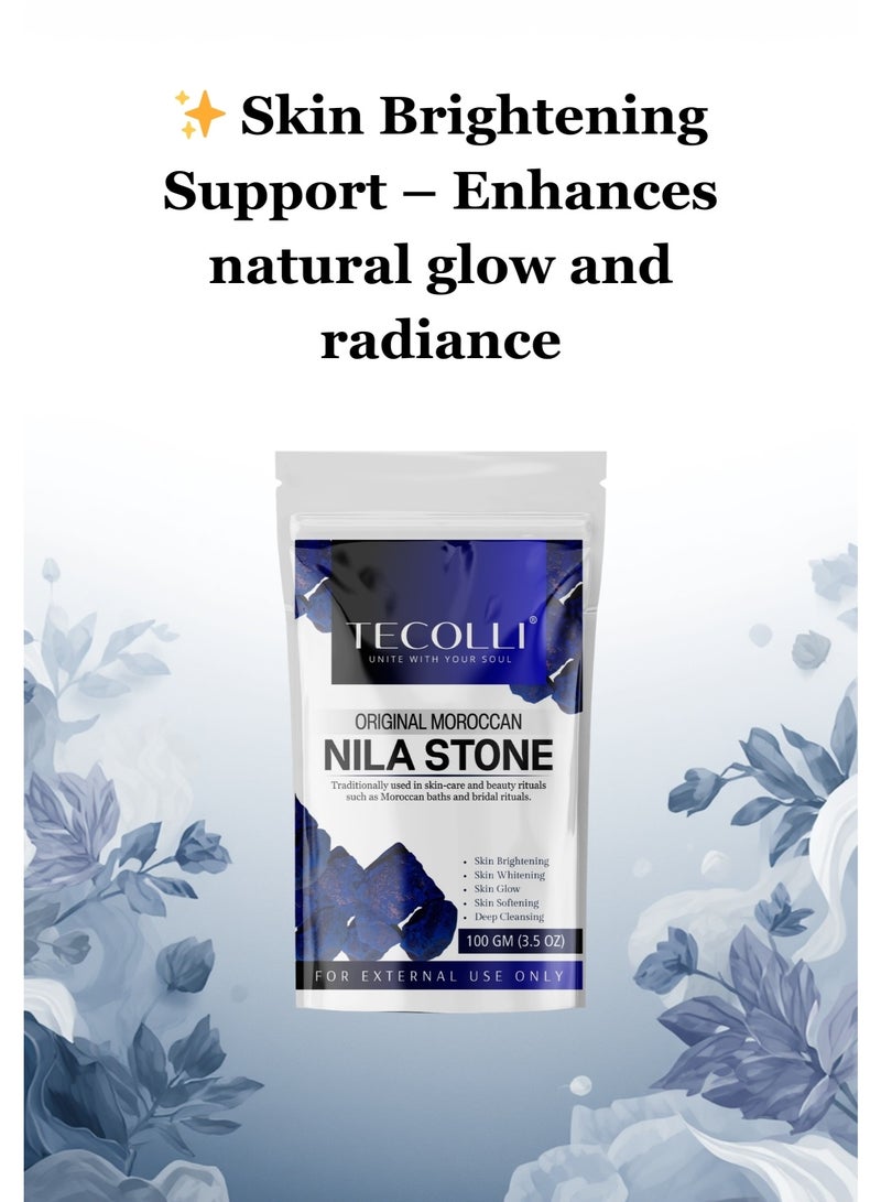 TECOLLI Moroccan Nila Stone 100GM – Pure Natural Skin Brightening Mineral for Face & Body | Traditional Hammam Beauty Care | Supports Glow & Even Skin Tone - Image 5