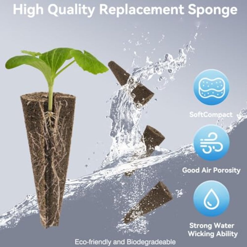 100 pcs Hydroponics Grow Sponges, Seed Pods Replacement Root Growth Sponges Compatible with AeroGarden, Seedling Starter Sponges Kit Refill Grow Sponge for Hydroponic Indoor Garden Systembaihuo - Image 3