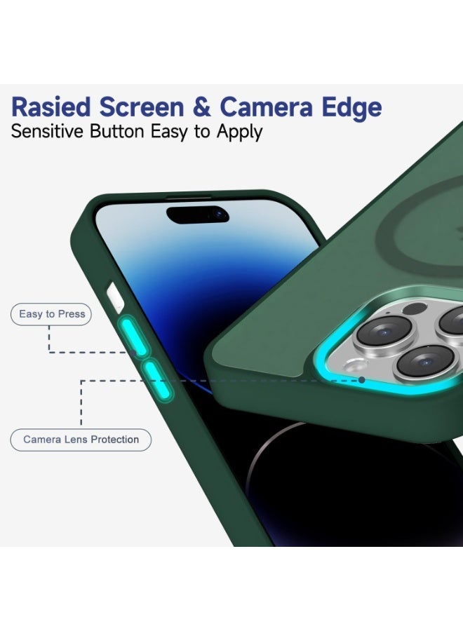 ACLIX Magnetic Case for iPhone 14 Pro Max [Shockproof & Slim] Matte Hard Back Cover with high-Grade Protection | Green - Image 2
