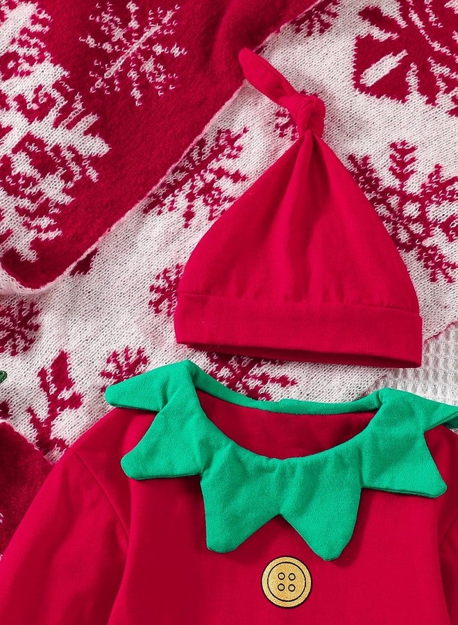 WOLBAY Newborn Infant Baby Boy Girl Christmas Outfit Long Sleeve Santa Romper+Leg Warmers+Hat 3pcs Clothes Set (Red, 0-3 Months) - Image 4