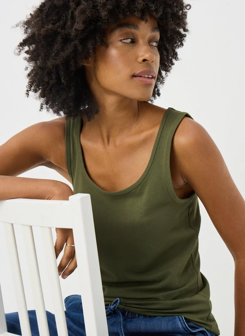 Matalan Khaki Short Scoop Neck Vest