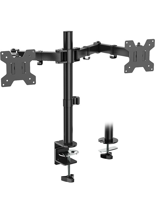 Dual Monitor Stand Desk Mount, Monitor Arm for 2 LCD LED Monitor Screens up to 27", Heavy Duty Fully Adjustable Stand, Gaming Monitor Stand with Clamp and Grommet Mounting Base