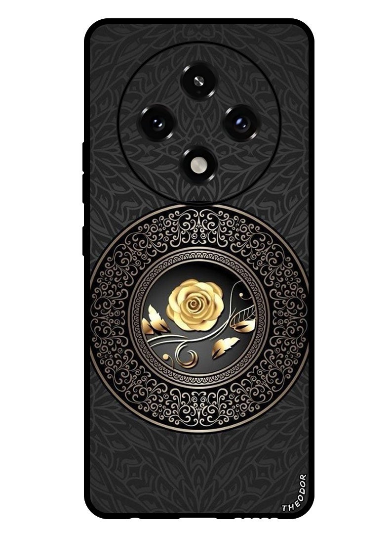 Theodor Protective Case Anti Scratch Shock Proof Bumper Cover For Oppo A3 Pro Golden flower - Image 1