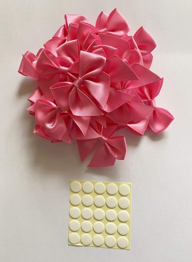 Briefix 25 Pieces Mini Satin Ribbon Bows with Removable Sticky Gel Pads (Hot Pink) - Image 5