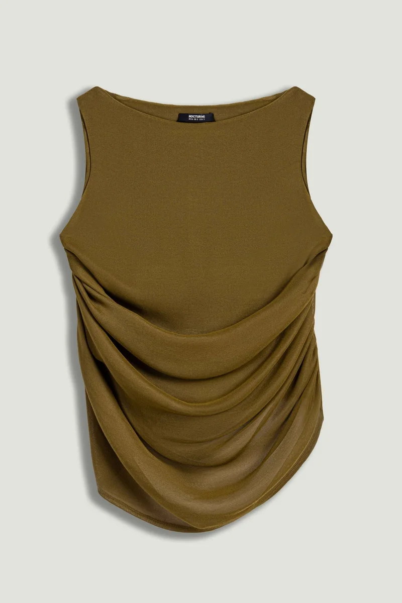 Nocturne  Draped Sleeveless Blouse for Women | Best Price UAE