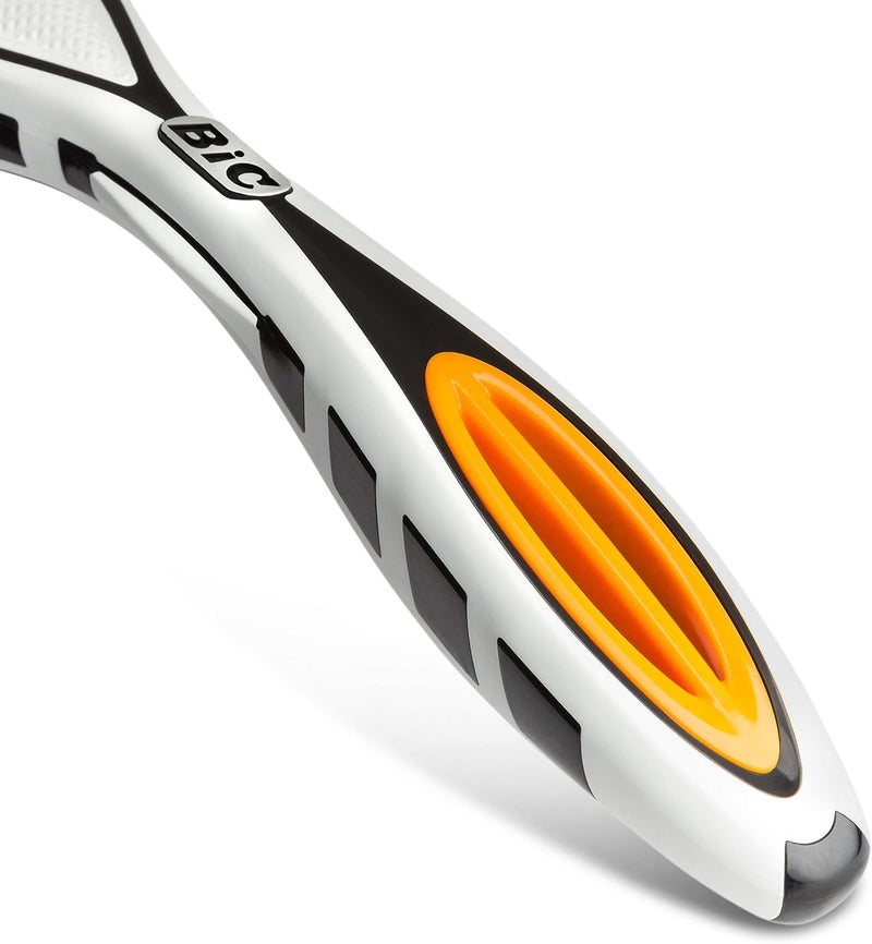 Bic Flex 5 Hybrid Disp 4 Count Modern Orange Plastic Cartridge Razor for Men Manual Shaving Enthusiasts - Image 4