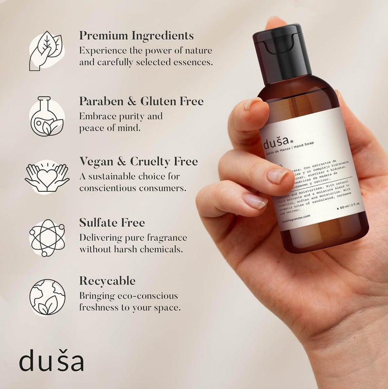 Dusa Santal Gift Set Room Spray Santal Fragrance 2 oz Premium Hydrating Hand Cream 2 oz Soothing Hand Soap Toile de Jouy Makeup Pouch Ideal Luxurious Gift for Mothers Day - Image 3