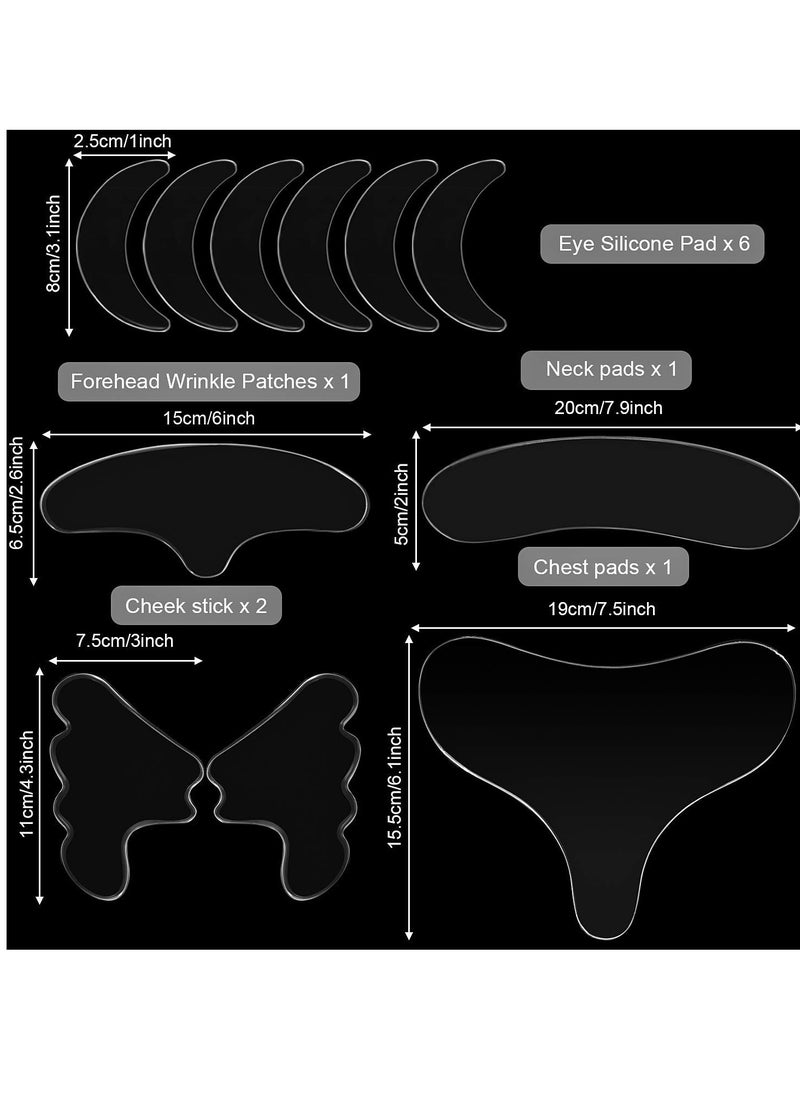 Reusable Silicone Wrinkle Pads for Face and Chest, Neck and Forehead Patches, Perfect Anti-Aging Solution, Ideal Valentine's Gift